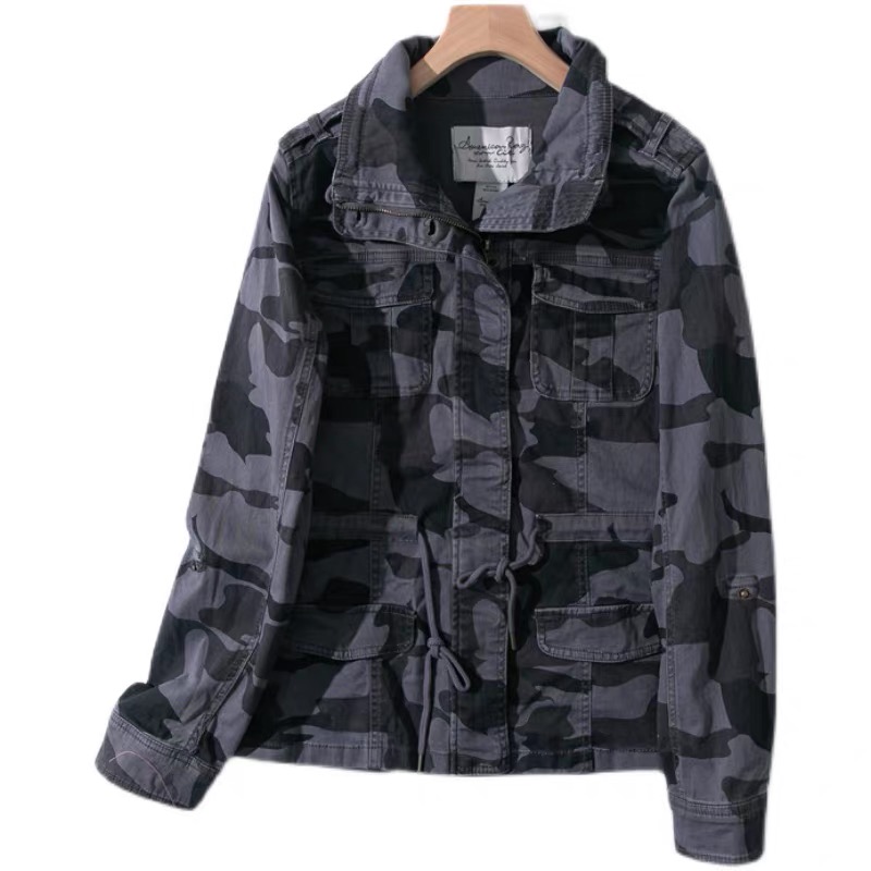 American rag cie เสื้อนอกเขียวทหาร เสื้อแจ็คเก็ต แนวทหาร แพทเทิน สวย เท่ห์ มาก แบรนด์ American rag cieสำเนา สำเนา เขียวเทา