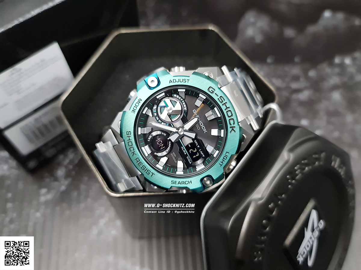 CASIO G-SHOCK นาฬิกาข้อมือ นาฬิกากันน้ำ นาฬิกาของแท้ ประกันศูนย์ CMG 1 ปี รุ่น GST-B400CD-1A3 นาฬิกาสีเงิน