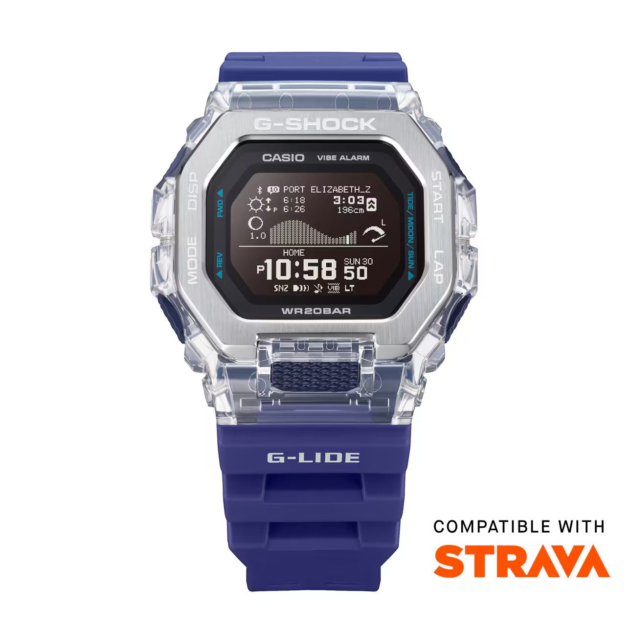 CASIO G-SHOCK นาฬิกาข้อมือ นาฬิกากันน้ำ นาฬิกาของแท้ ประกันศูนย์ CMG 1 ปี รุ่น GBX-100S-2 นาฬิกาสีน้ำเงิน