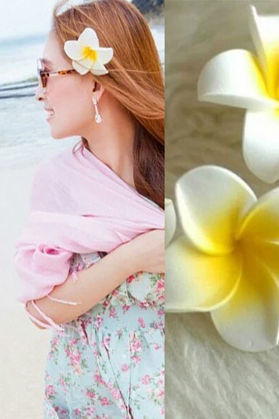 กิ๊บติดผมดอกไม้ กิ๊บ ดอกลีลาวดี ขนาด 8 ซม.หนึ่งชุด 3 ดอก