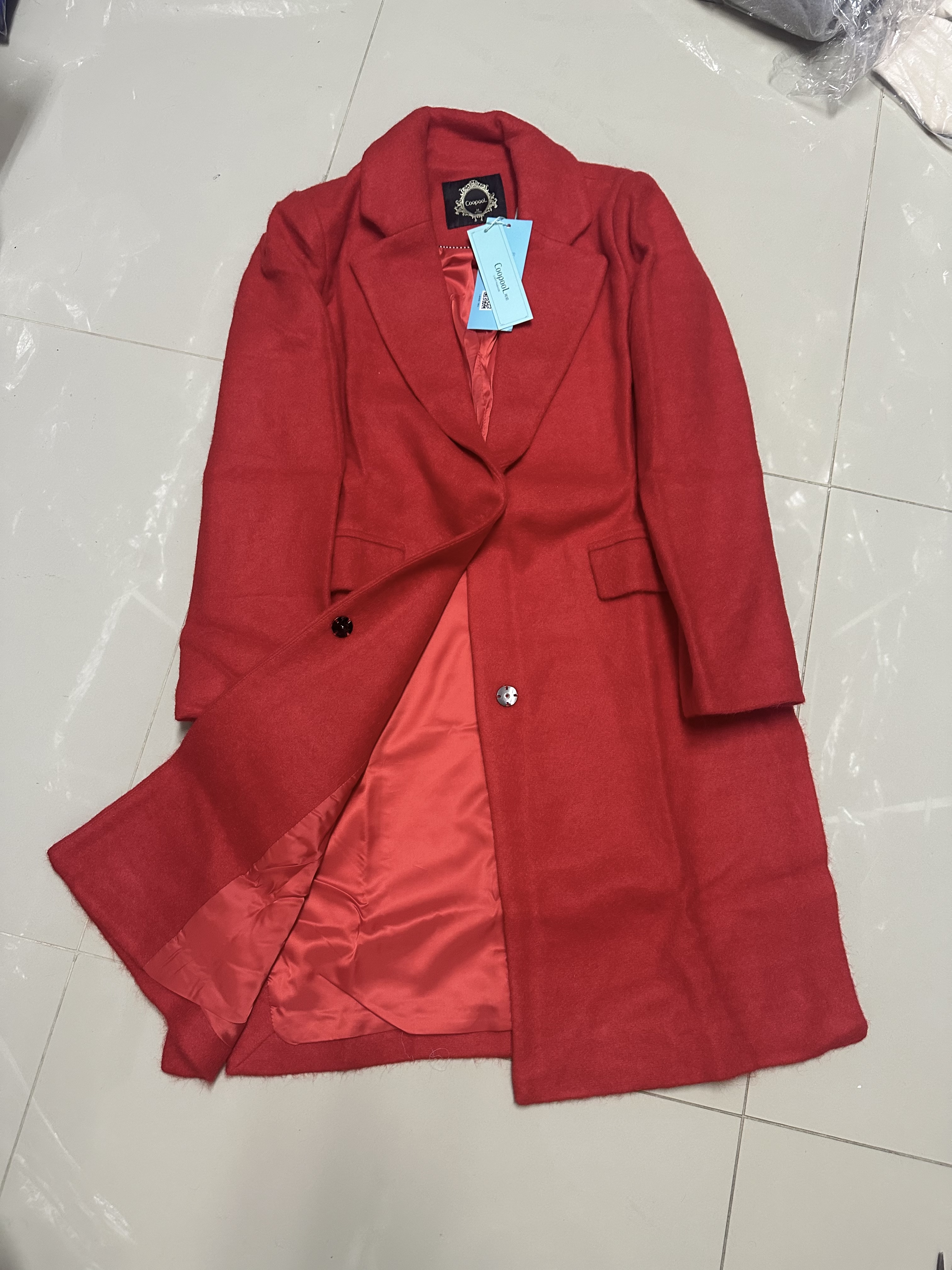 เสื้อโค้ท เสื้อกันหนาว เนื้อผ้าสักหลาดวูล สีเทา แบรนด์ COOPOOL