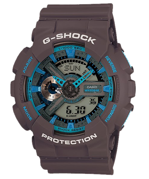 CASIO G-SHOCK นาฬิกาข้อมือ นาฬิกากันน้ำ นาฬิกาของแท้ ประกันศูนย์ CMG 1 ปี รุ่น GA-110TS-8A2 นาฬิกาสีน้ำตาล