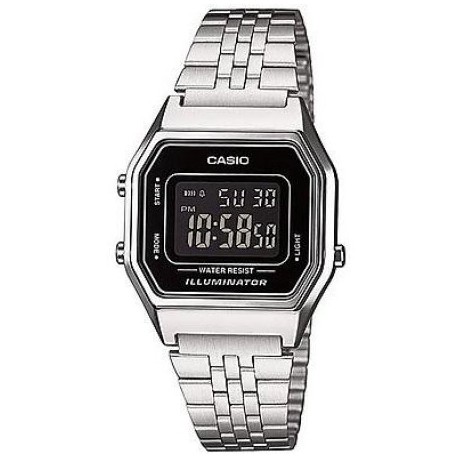 CASIO นาฬิกาคาสิโอ นาฬิกาข้อมือ นาฬิกากันน้ำ นาฬิกาของแท้ ประกันศูนย์ CMG 1 ปี รุ่น LA680WA-1B นาฬิกาสีเงิน