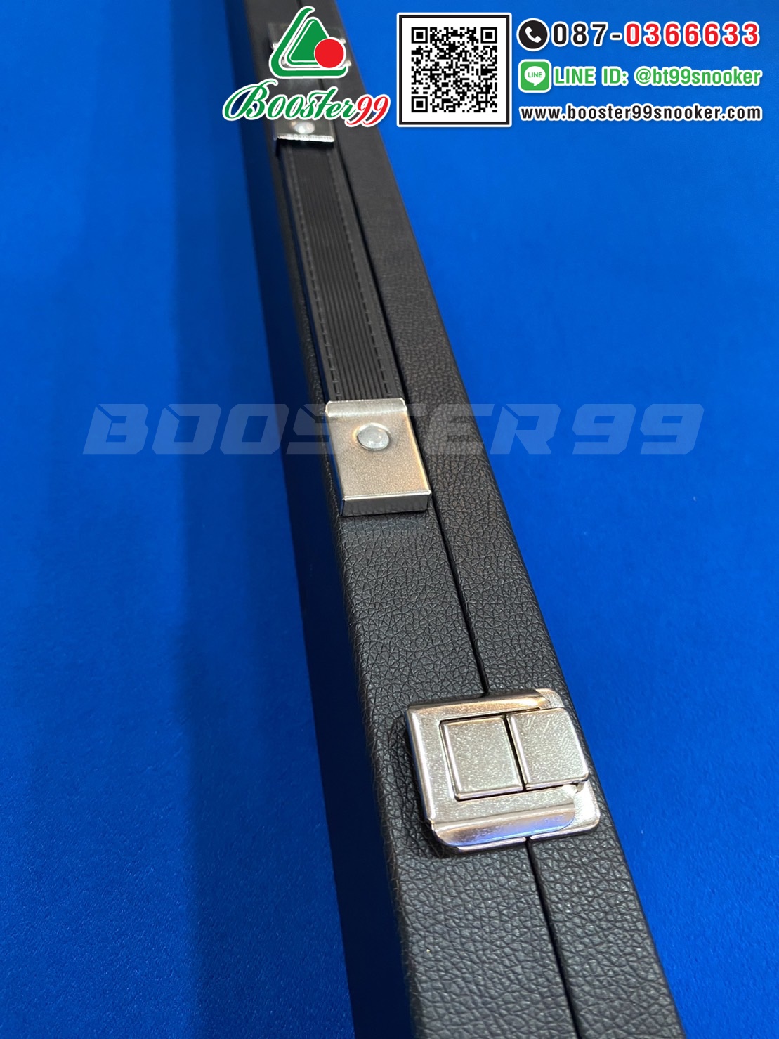 กล่อง ไม้คิวต่อ 2ท่อน 3/4ส่วน หนังPU สีดำล้วน เกรด B (ราคาต่อ 1 ใบ)