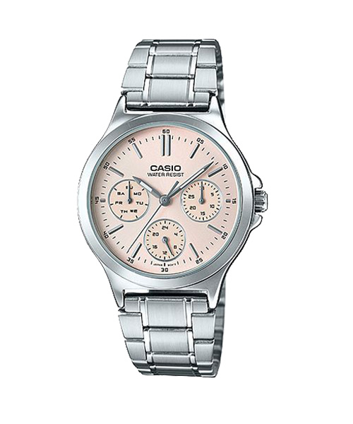 CASIO นาฬิกาคาสิโอ นาฬิกาข้อมือ นาฬิกากันน้ำ นาฬิกาของแท้ ประกันศูนย์ CMG 1 ปี รุ่น LTP-V300D-4A นาฬิกาสีเงิน