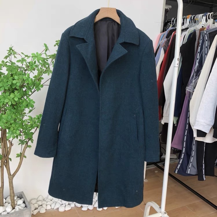 เสื้อโค้ทวูล Trench coat เสื้อโค้ท โค้ทสีน้ำเงินคราม แบรนด์ Primark สำเนา