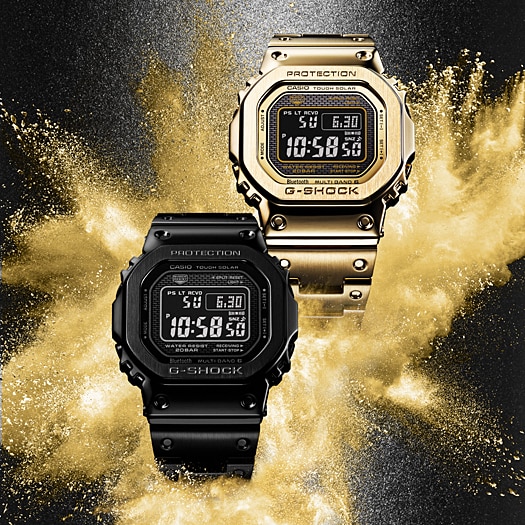 CASIO G-SHOCK นาฬิกาข้อมือ นาฬิกากันน้ำ นาฬิกาของแท้ ประกันศูนย์ CMG 1 ปี รุ่น GMW-B5000GD-9D นาฬิกาสีทอง
