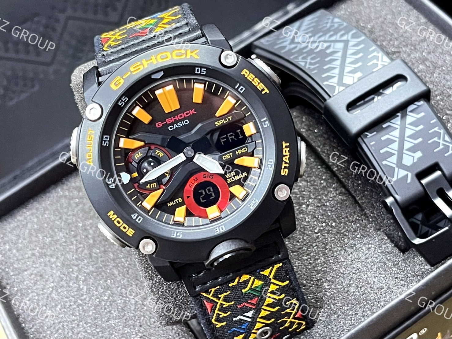 CASIO G-SHOCK นาฬิกาข้อมือ นาฬิกากันน้ำ นาฬิกาของแท้ ประกันศูนย์ CMG 1 ปี รุ่น GA-2000BT-1A นาฬิกาสีดำ