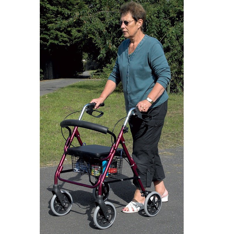 โรเลเตอร์ Rollator รุ่น FS966LH อุปกรณ์ช่วยเดิน มีล้อแมกซ์ 4 ล้อ มีเบรค สามารถเก็บสิ่งของได้ สามารถปรับระดับความสูงได้ 78-90 ซม.