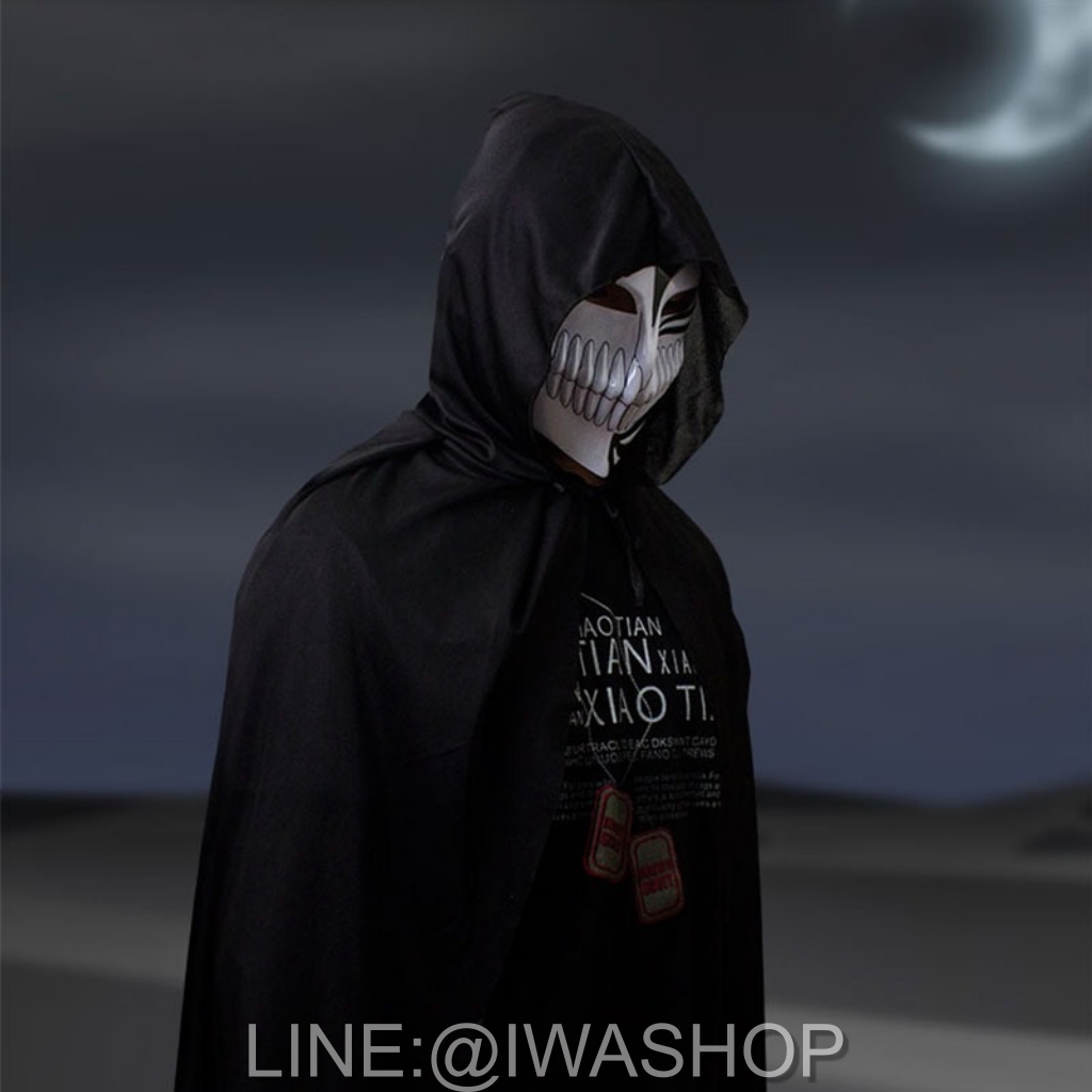 หน้ากากคอสเพลย์อนิเมะการ์ตูนญี่ปุ่น Hollow Ichigo เรื่อง Bleach หน้ากากแฟนซี ผู้ชาย หน้ากากแฟนซีเต็มหน้า หน้ากากปาร์ตี้ ฮาโลวีน หน้ากากคอสเพลย์