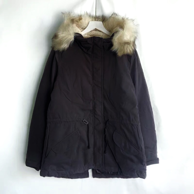 Only เสื้อโค้ทฮู้ดกันหนาว เสื้อปาร์กา parka สีดำ แบรนด์Only (ขนเฟอร์ถอดได้ค่ะ) ดำ