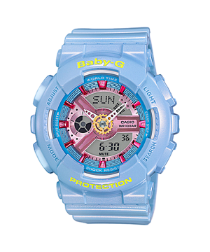 CASIO BABY-G นาฬิกาข้อมือ นาฬิกากันน้ำ นาฬิกาของแท้ ประกันศูนย์ CMG 1 ปี รุ่น BA-110CA-2A นาฬิกานาฬิกาสีฟ้า