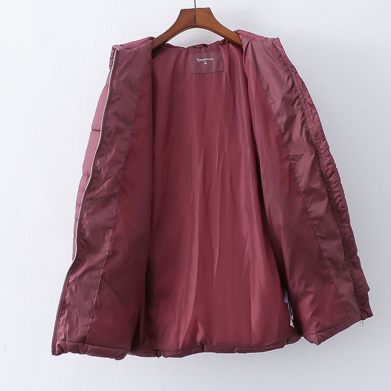เสื้อกันหนาว เสื้อฮู้ดเฟอร์ บุนวมอุ่น สีแดง แบรนด์ INEXTENSO (padded puffer coat สำเนา