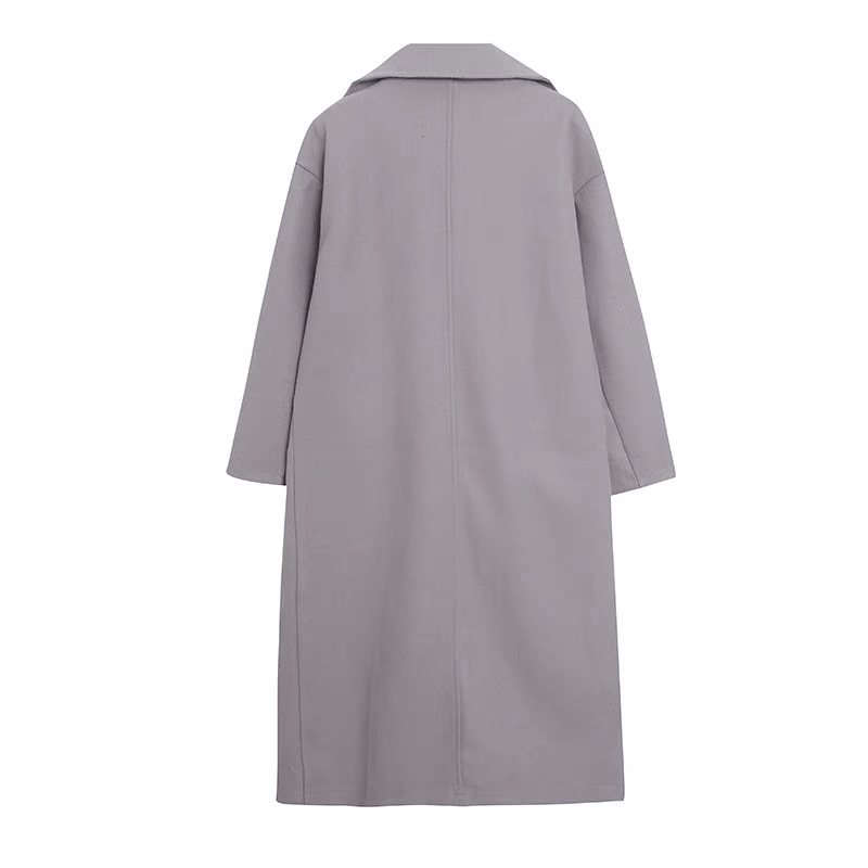เสื้อโค้ทวูล Trench coat เสื้อโค้ทเฟอร์ โค้ทสักหลาดสีเทาอ่อน แบรนด์ RAY CASSIN