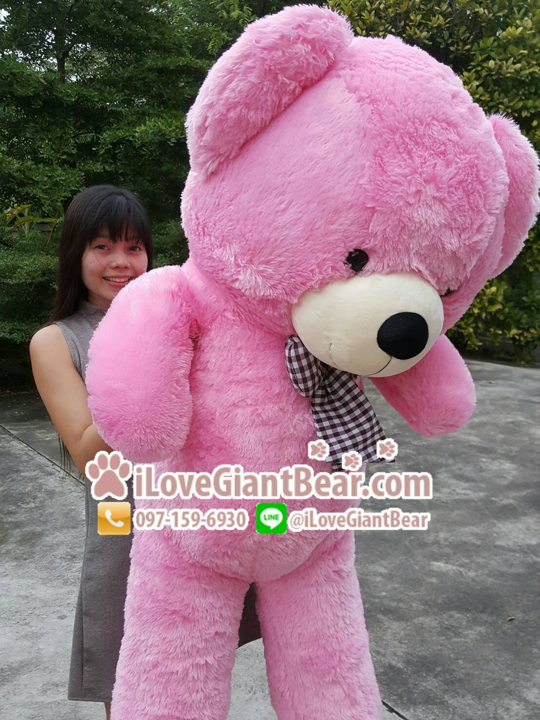 ตุ๊กตาหมีตัวใหญ่ 1.8 เมตร ไซส์หัวโต ขนนิ่ม สีชมพู หวาน (คุณภาพ เกรดขึ้นห้าง)