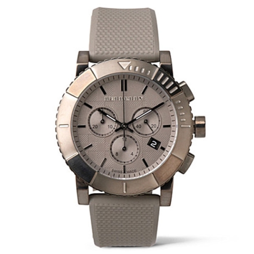 BURBERRY MEN'S WATCH นาฬิกาผู้ชายBU2302 Gray Rubber Mens Swiss Trench Chrono Watch