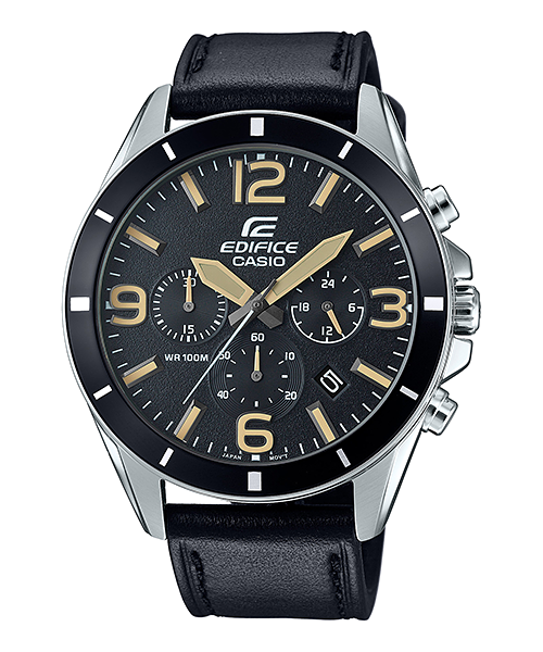 CASIO EDIFICE นาฬิกาข้อมือ นาฬิกากันน้ำ นาฬิกาของแท้ ประกันศูนย์ CMG 1 ปี รุ่น EFR-553L-1B นาฬิกาสีดำ