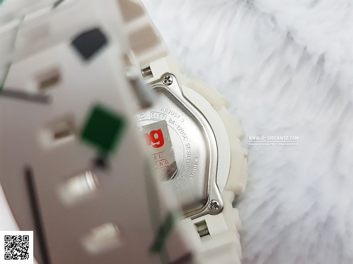 CASIO BABY-G นาฬิกาข้อมือ นาฬิกากันน้ำ นาฬิกาของแท้ ประกันศูนย์ CMG 1 ปี รุ่น BA-120SC-7A นาฬิกาสีขาว