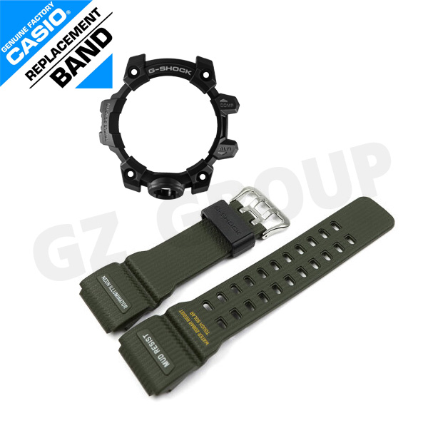 CASIO GENUINE FACTORY CASIO REPLACEMENT อะไหล่นาฬิกา G-SHOCK รุ่น GWG-1000-1A3 กรอบสายสีเขียว