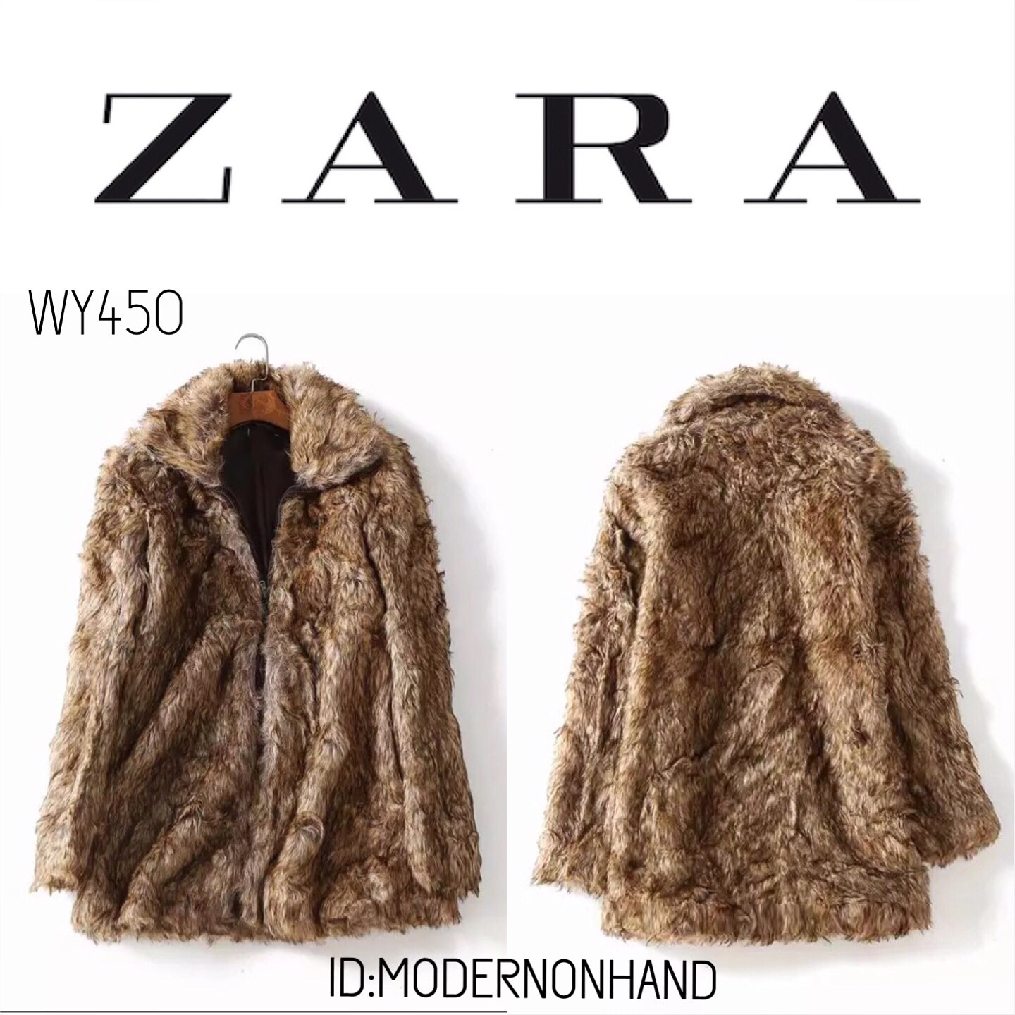 Zara เสื้อโค้ทเฟอร์ โค้ทขนสัตว์ แบรนด์เนม ZARA สีน้ำตาล ขนนุ่ม งานสวย พรีเมี่ยมมากเลยคะ งานช็อปแท้100% คะ SIe S/M/L น้ำตาล