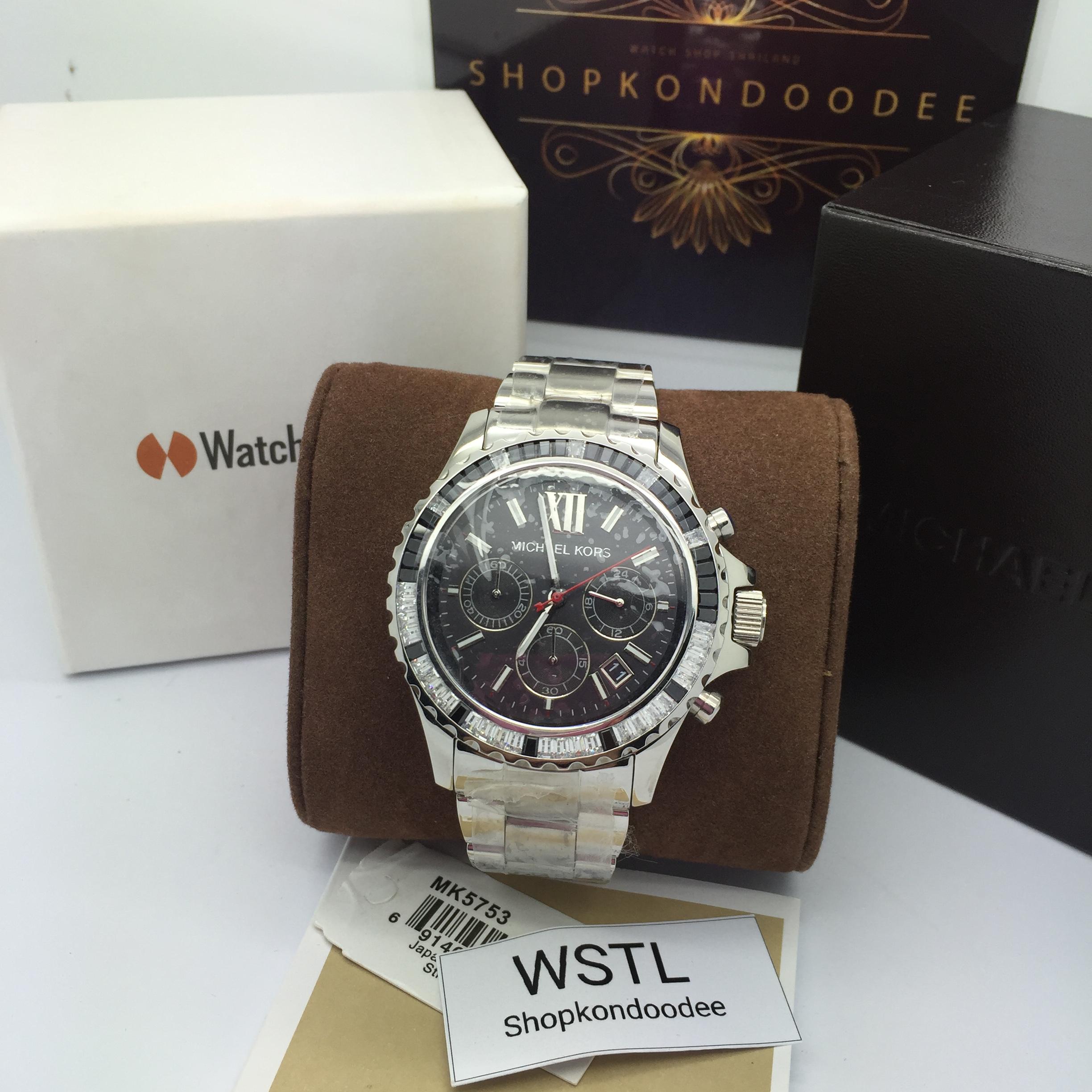 นาฬิกา Michael Kors MK5753 Everest Chronograph Black Dial Stainless Steel Ladies Watch