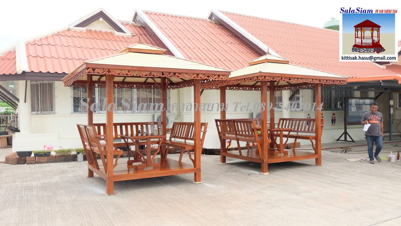 ผลงานการส่งมอบศาลาไม้ทรงบาหลีของ ศูนย์อนุบาลเด็กเล็กพระพุทธบาท สระบุรี