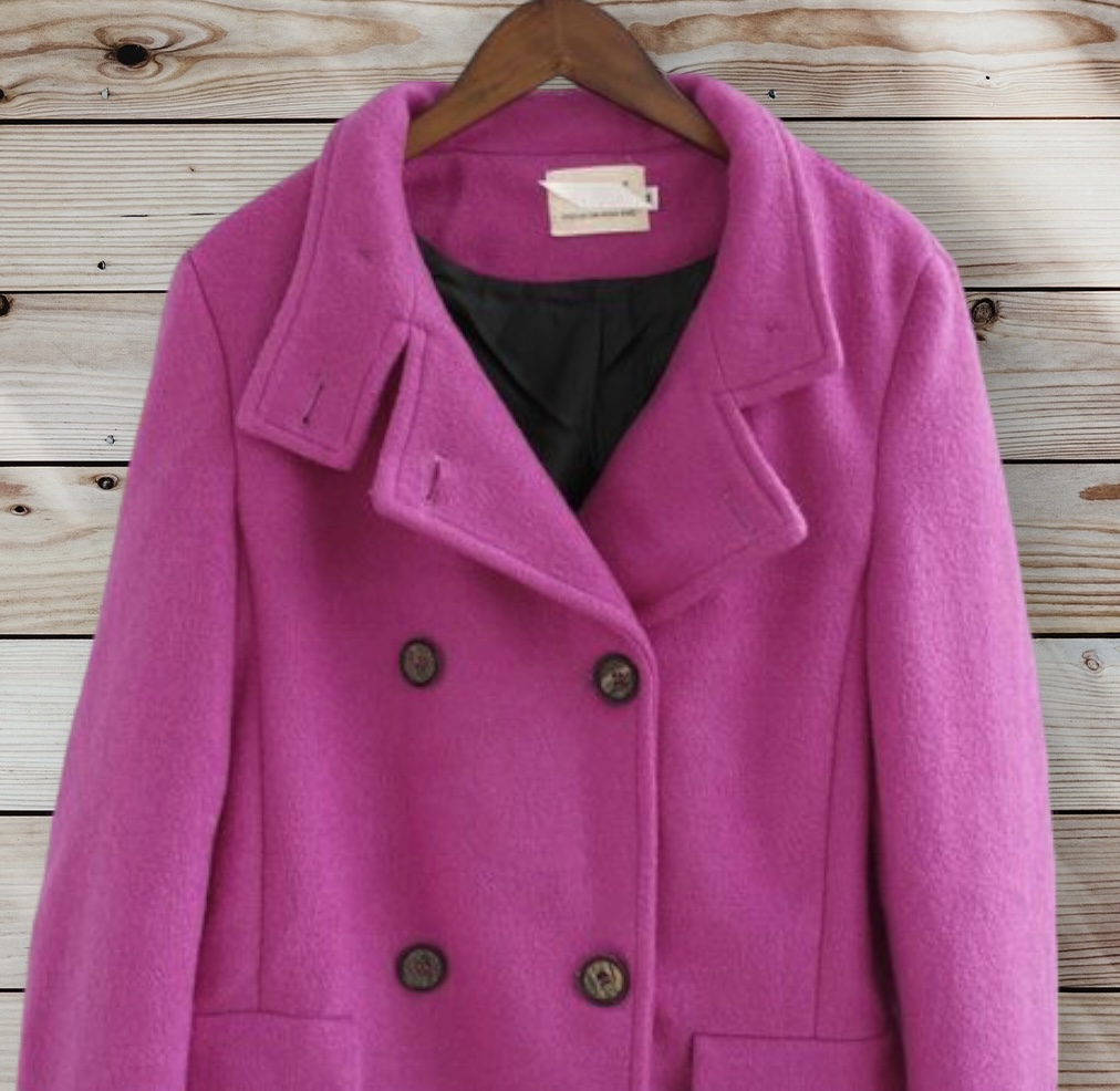 i.5S เสื้อโค้ท peacoat เสื้อโค้ทเฟอร์ โค้ทสักหลาดสีชมพูสด แบรนด์ i.5S สำเนา สำเนา สำเนา