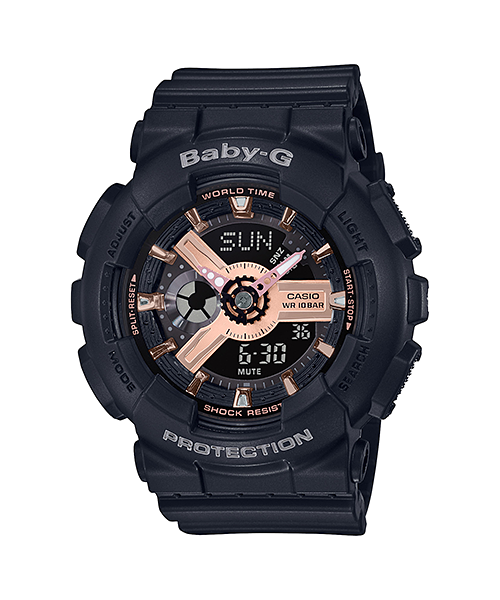 CASIO BABY-G นาฬิกาข้อมือ นาฬิกากันน้ำ นาฬิกาของแท้ ประกันศูนย์ CMG 1 ปี รุ่น BA-110RG-1A นาฬิกาสีดำ