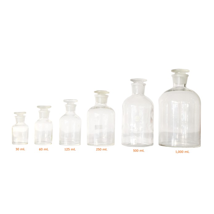 Reagent Bottle ขวดใส่สารสีขาวปากแคบจุกแก้ว