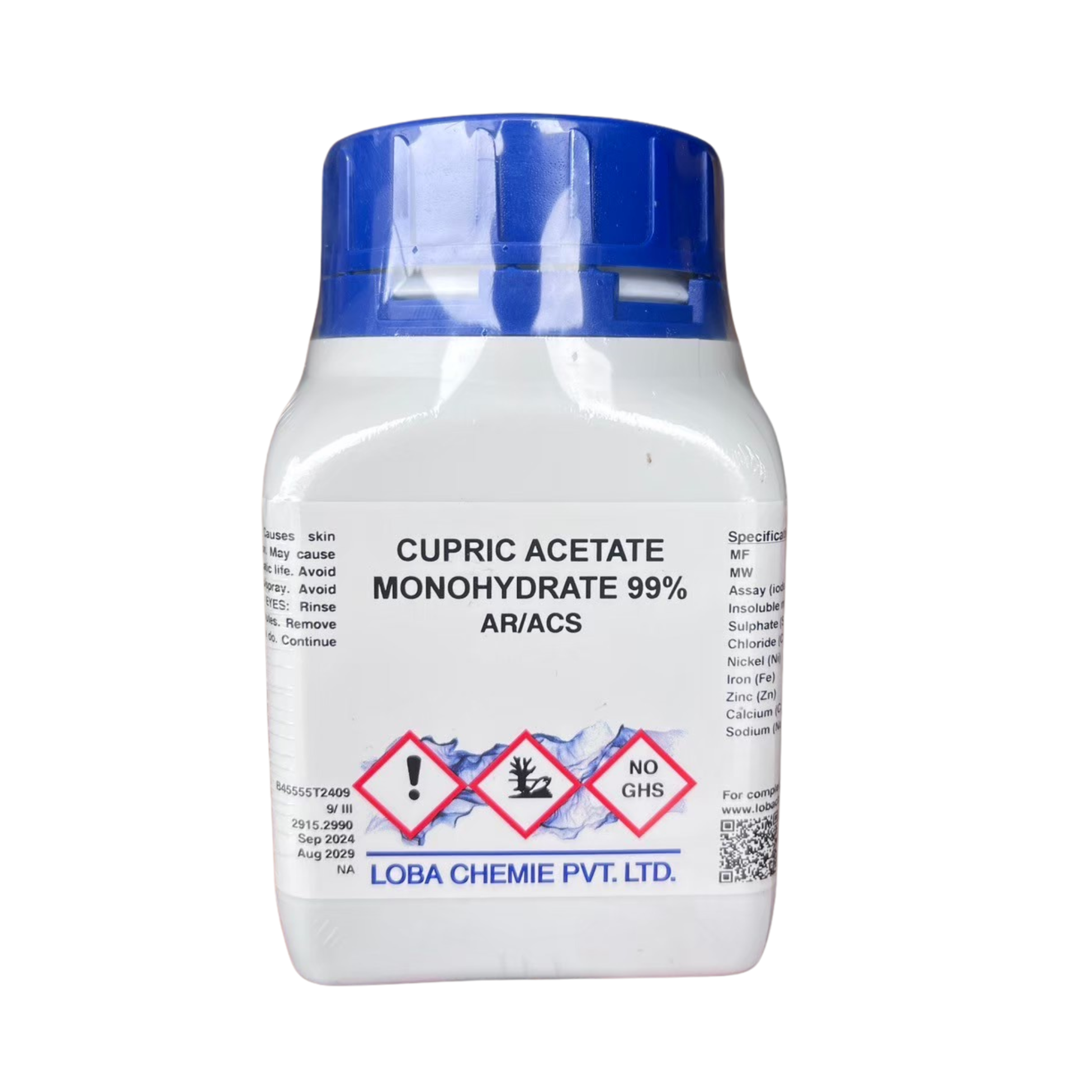 Cupric Acetate Monohydrate 99%, AR/ACS 250g. Loba Chemie™