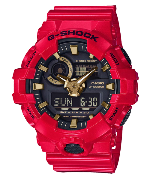 CASIO G-SHOCK นาฬิกาข้อมือ นาฬิกากันน้ำ นาฬิกาของแท้ ประกันศูนย์ CMG 1 ปี รุ่น GA-700CX-4A นาฬิกาสีแดง