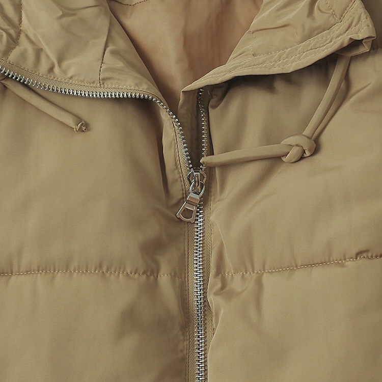 เสื้อกันหนาว เสื้อฮู้ดเฟอร์ บุนวมอุ่น สีนู้ดส้ม แบรนด์ Cranberry jeans (padded puffer coat สำเนา