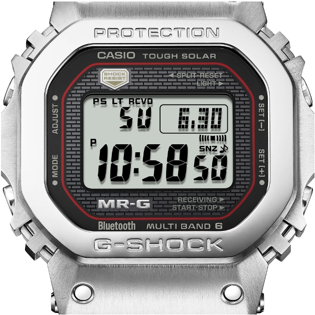 CASIO G-SHOCK นาฬิกาข้อมือ นาฬิกากันน้ำ นาฬิกาของแท้ ประกันศูนย์ CMG 1 ปี รุ่น MRG-B5000D-1 นาฬิกาสีเงิน