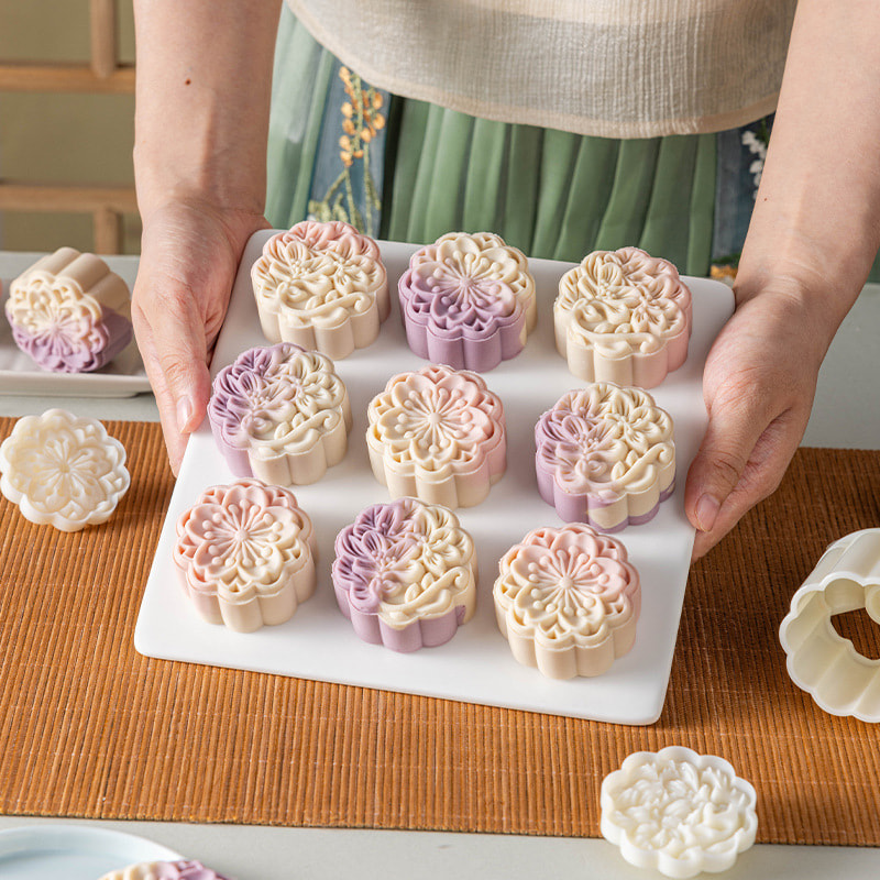 พิมพ์กดขนมแบบสปริงลายดอกไม้ 2 ลาย 75 กรัม