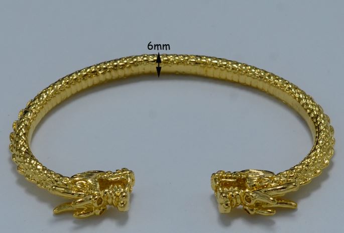 กำไลข้อมือ ทอง หัวมังกร สร้อยข้อมือ ทองชุบ 18 K ผู้หญิง ผู้ชาย ใส่ได้ กำไลมังกรทอง สวยหรู เสริมบารมี 870801