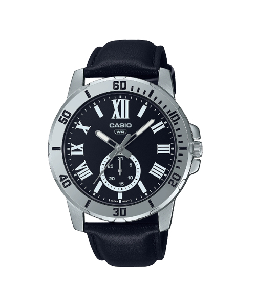 CASIO นาฬิกาคาสิโอ นาฬิกาข้อมือ นาฬิกากันน้ำ นาฬิกาของแท้ ประกันศูนย์ CMG 1 ปี รุ่น MTP-VD200L-1B นาฬิกาสีดำ