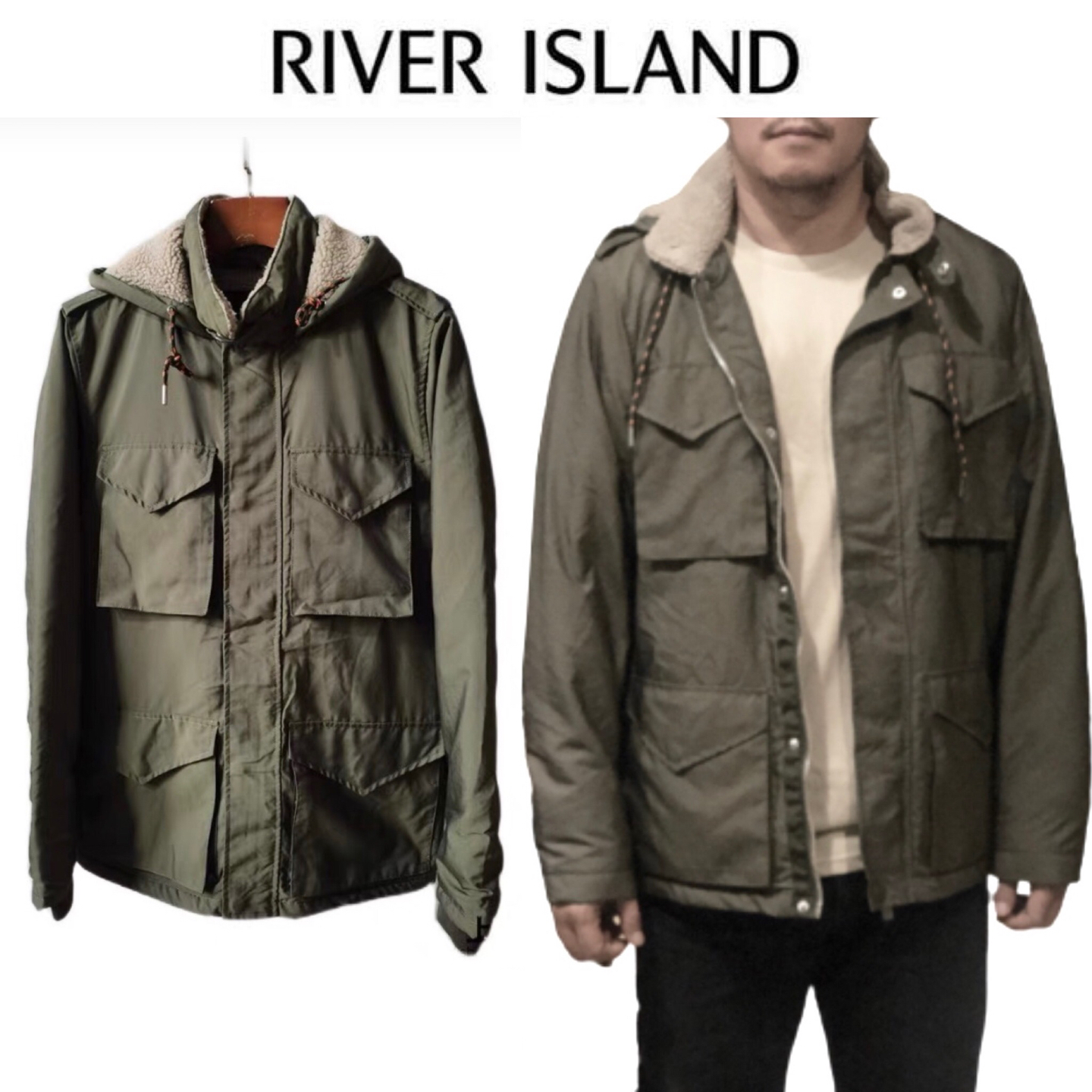 River Island เสื้อทหาร เสื้อฮู้ด เสื้อนอกแนวทหาร แพทเทินสวย เท่ห์มาก คะ ลายพราง