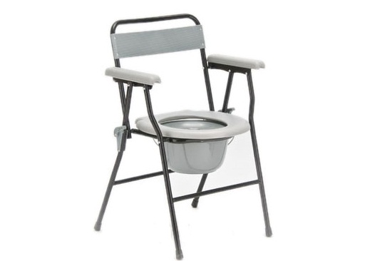 เก้าอี้นั่งถ่าย พร้อมถัง พับเก็บได้ มีพนักพิงหลัง (รุ่นนี้แข็งแรงค่ะ)