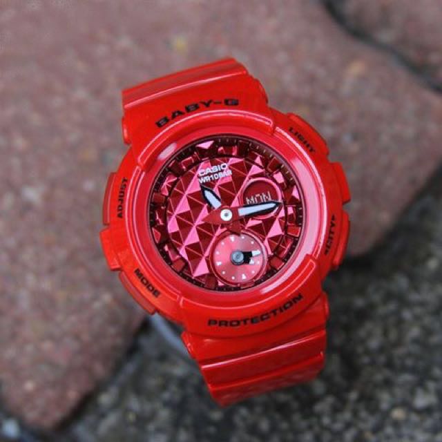 BABY-G นาฬิกาข้อมือ นาฬิกากันน้ำ นาฬิกาของแท้ ประกันศูนย์ CMG 1 ปี รุ่น BGA-195M-4A นาฬิกาสีแดง