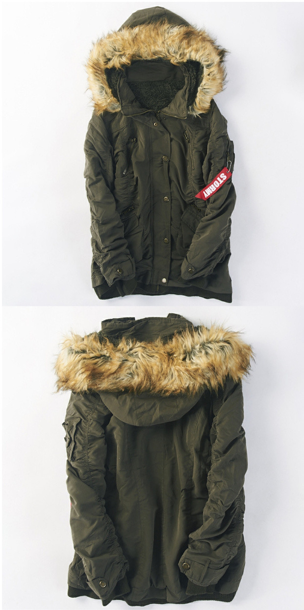 Sureve เสื้อโค้ทฮู้ดกันหนาว เสื้อปาร์กา parka แต่งเฟอร์ แบรนด์ SUREVE (LL) WY562 ดำ