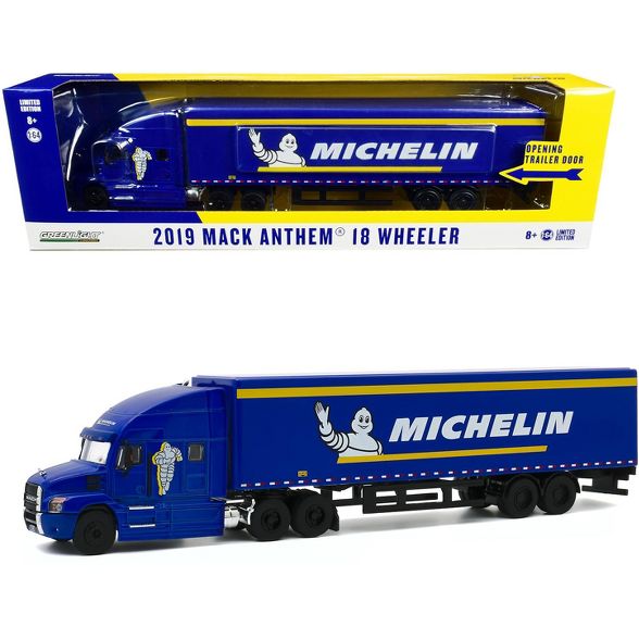 Michelin โมเดลรถ รถบรรทุก18 ล้อ มิชลิน 2019 Mack Anthem 18 Wheeler Tractor-Trailer - Michelin Tires 1:64