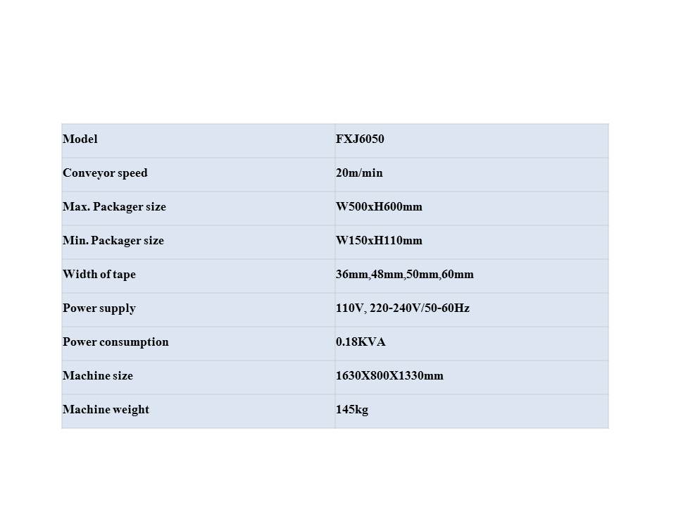 FXJ6050 semi auto Carton sealing machine