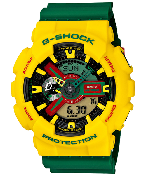 CASIO G-SHOCK นาฬิกาข้อมือ นาฬิกากันน้ำ นาฬิกาของแท้ ประกันศูนย์ CMG 1 ปี รุ่น GA-110RF-9A นาฬิกาสีเหลือง