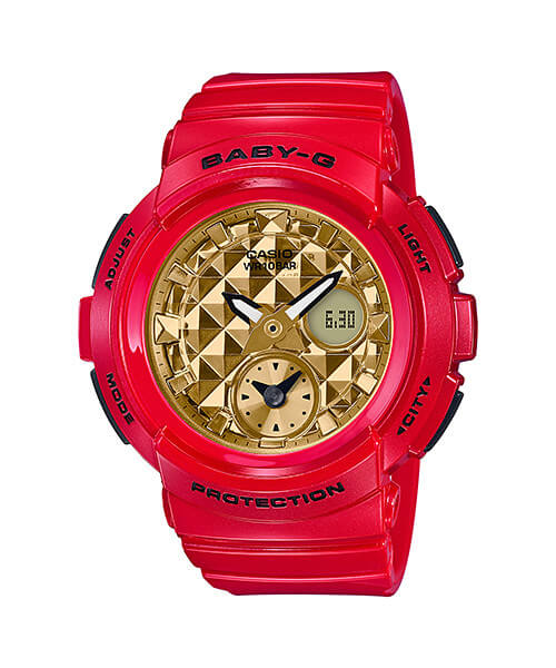 CASIO BABY-G นาฬิกาข้อมือ นาฬิกากันน้ำ นาฬิกาของแท้ ประกันศูนย์ CMG 1 ปี รุ่น BGA-195VLA-4A นาฬิกาสีแดง