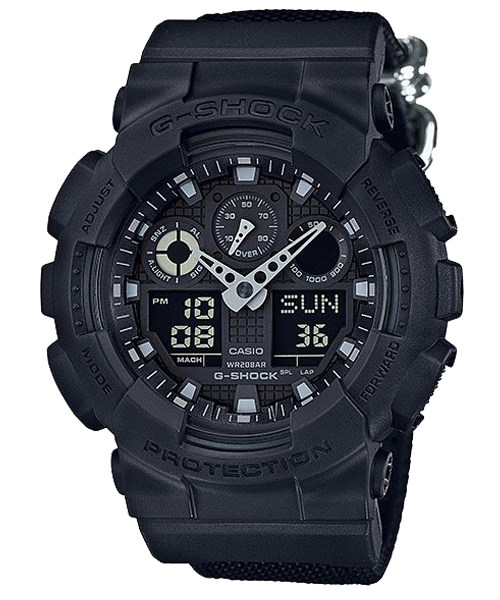 CASIO G-SHOCK นาฬิกาข้อมือ นาฬิกากันน้ำ นาฬิกาของแท้ ประกันศูนย์ CMG 1 ปี รุ่น GA-100BBN-1A นาฬิกาสีดำ
