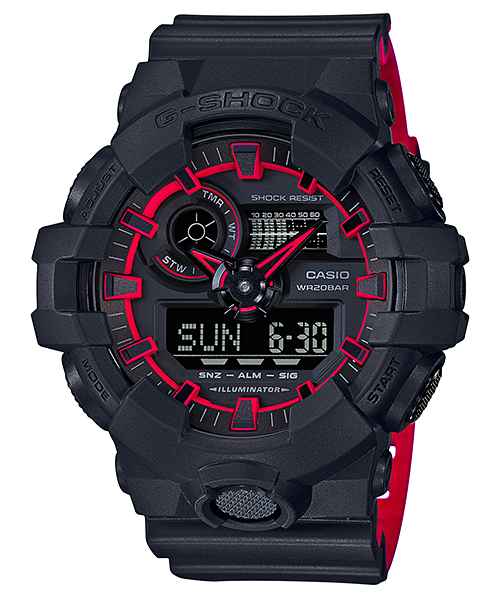 CASIO G-SHOCK นาฬิกาข้อมือ นาฬิกากันน้ำ นาฬิกาของแท้ ประกันศูนย์ CMG 1 ปี รุ่น GA-700SE-1A4 นาฬิกาสีดำ