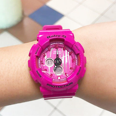 CASIO BABY-G นาฬิกาข้อมือ นาฬิกากันน้ำ นาฬิกาของแท้ ประกันศูนย์ CMG 1 ปี รุ่น BA-120SP-4A นาฬิกาสีชมพู
