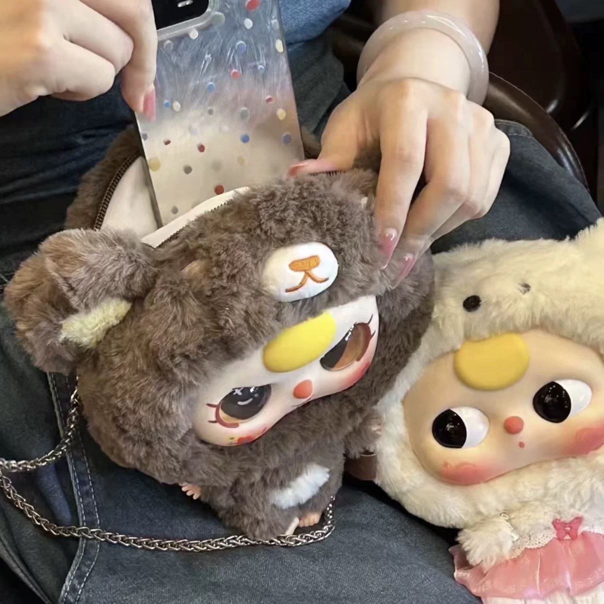 กล่องสุ่มBABY THREE BIG-HEAD BABY ZIPPER BAG เบบี้ทรีหัวโต ตุ๊กตากระเป๋าซิป ชุดนอนสัตว์ ZIPPER BAG