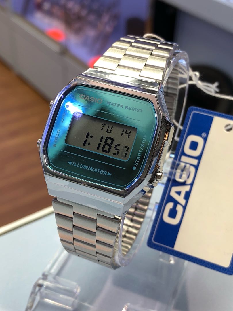 CASIO นาฬิกาคาสิโอ นาฬิกาข้อมือ นาฬิกากันน้ำ นาฬิกาของแท้ ประกันศูนย์ CMG 1 ปี รุ่น A168WEM-2 นาฬิกาสีเงิน