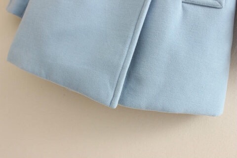 เสื้อโค้ด เสื้อคลุมเสื้อกันหนาว ผ้าสักหลาดสีน้ำเงินเข้ม แต่งกระดุมสองแถบ Size M/L